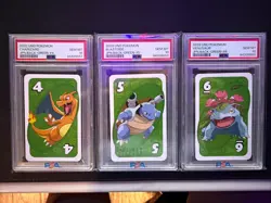 Psa 10 Graded Pokemon Set Charizard Blastoise Venusaur Green Set Numbers 4 5 6 - Image 1