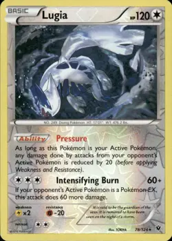 LUGIA 78/124 FATES COLLIDE RARE REVERSE HOLO POKEMON TOKIYA - Image 1
