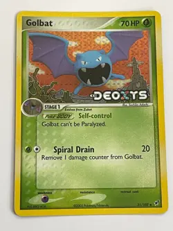 2005 Pokemon TCG Deoxys Golbat Holo Stamp Uncommon 31/107 - Image 1