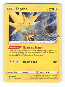 Zapdos 029/078 Holo Rare Pokemon GO Pokemon Holo Near Mint - Image 1