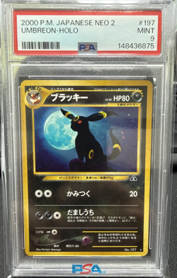 2000 POKEMON JPN NEO 2 #197 UMBREON-HOLO PSA 9 - Image 1