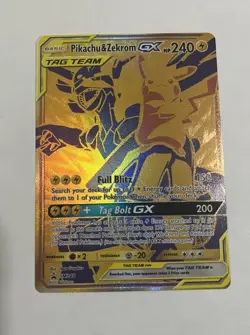 Pokemon Pikachu & Zekrom GX Sun & Moon SM248 Gold Promo - Image 1