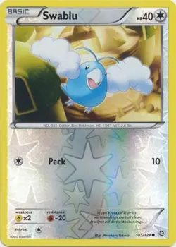 Pokemon - Swablu - 105/124 - Common - Reverse Holo - BW - Dragons Exalted - NM - Image 1