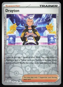 Drayton 174/191 Uncommon Surging Sparks Pokemon Reverse Holo Near Mint - Image 1