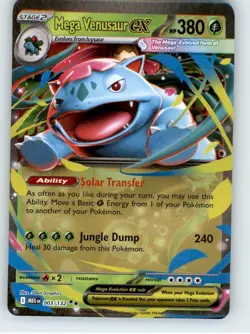 Mega Venusaur ex 003/132 Double Rare Mega Evolution Pokemon Holo Near Mint - Image 1
