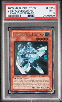 Yu-Gi-Oh! Elemental Hero Bubbleman CRV-EN014 Ultimate Rare 1st Ed PSA 9 Mint - Image 1