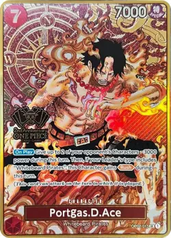 Bandai One Piece CCG Portgas.D.Ace OP02-013 SR Foil 7000 Power 7 Cost ENG - Image 1