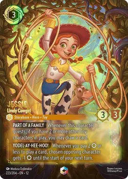 Disney Lorcana Wilds Unknown: Jessie -Lively Cowgirl 223/204 ENCHANTED Foil - Image 2