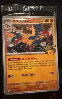 Pokemon Archeops Field Museum Exclusive Promotional Card - new, sealed - Image 1