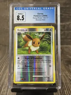Pokemon 2009 Eevee Rising Rivals Reverse Holo 59/111 Trading Card CGC 8.5 - Image 1