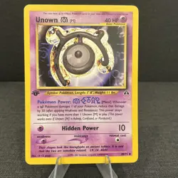 Unown M 49/75 1st Edition Neo Discovery Vintage 2001 WOTC Pokemon TCG Card - Image 1