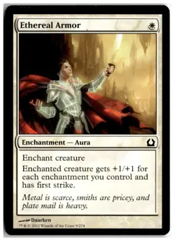 MTG Ethereal Armor - Return to Ravnica Moderately Played English Playset (x4) - Image 3