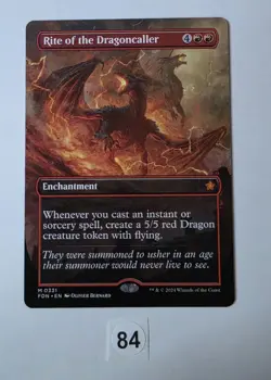 MTG Rite of the Dragoncaller, Borderless, Foundations, NM - Image 1