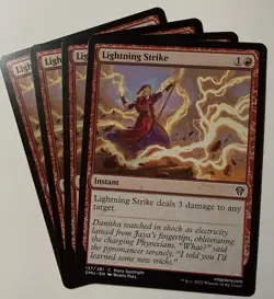 x4 Lightning Strike DMU MTG 137/281 COMMON M/NM Playset - Image 1