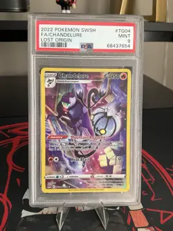 Pokemon Sword & Shield Lost Origin Chandelure Full Art PSA 9 - Image 1