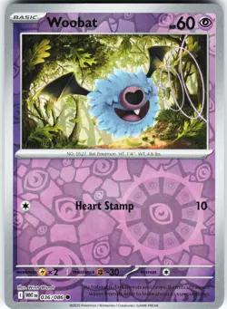 Woobat 036/086 Pokemon SV: White Flare Reverse Holo Common NM - Image 1