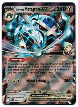 Steven's Metagross ex 145/182 - 🌊 Destined Rivals Pokemon TCG 🖤 - NM - Image 1
