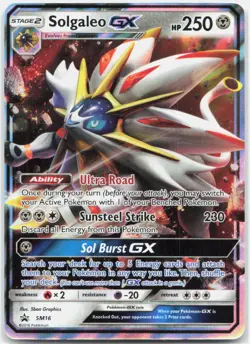 Solgaleo GX - SM16 Holo Promo Sun & Moon Promo Pokemon Lightly Played - Image 1