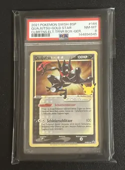 Pokemon Quajutsu Goldstar Celebrations SWSH144 PSA 8 Deutsch - Image 1