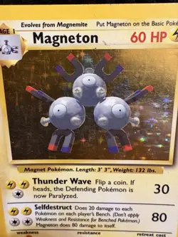 1999 Pokemon Base Set Magneton 9/102 Holo Rare WOTC Vintage MP - Image 2
