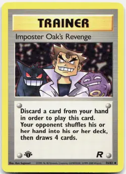Pokemon TCG Imposter Oak's Revenge Team Rocket Uncommon 76/82 1st Edition - Image 1