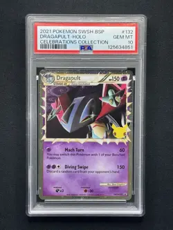 2021 POKEMON SWSH BLACK STAR PROMO CELEBRATIONS COLLECTION DRAGAPULT HOLO PSA 10 - Image 1