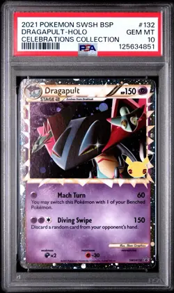 2021 POKEMON SWSH BLACK STAR PROMO CELEBRATIONS COLLECTION DRAGAPULT HOLO PSA 10 - Image 3