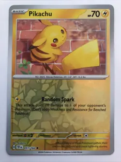 Pokemon TCG Temporal Forces Pikachu Reverse Holofoil 051/162 NM - Image 1