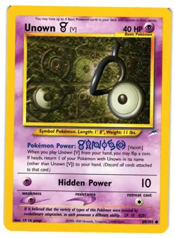 Pokemon TCG Unown [V] Common Neo Destiny 89/105 Unlimited LP - Image 1