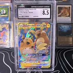 Pokemon Company Raichu & Alolan Raichu GX Unified Minds 54/236 Ultra Rare CGC 8… - Image 1