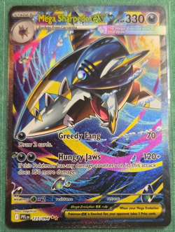 Mega Sharpedo EX Full Art Holo Secret Rare 127/094 Me02 Phantasmal Flames - Image 1