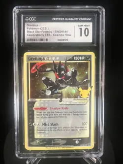 CGC 10 Greninja Gold Star Celebrations Black Star Promos SWSH144 English Pokemon - Image 1