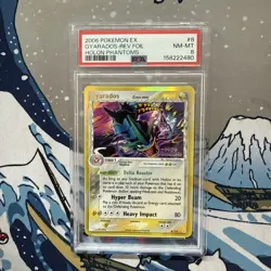2006 Pokemon EX Holon Phantoms #8 Gyarados-reverse Foil Stamped PSA 8 - Image 1