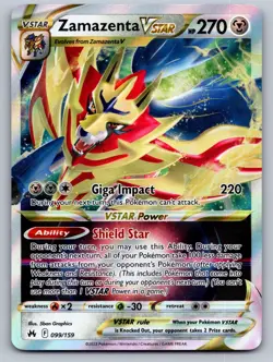 Zamazenta VSTAR 099/159 Holo VSTAR Rare Crown Zenith Pokemon Near Mint - Image 1