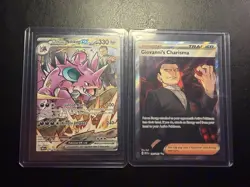 Pokemon TCG Team Rocket’s Nidoking ex + Giovanni’s Charisma Full Art NM/M Lot - Image 1