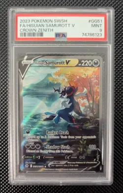 2023 Pokemon TCG Crown Zenith #GG51 Full Art/Hisuian SAMUROTT V PSA 9 - Image 1