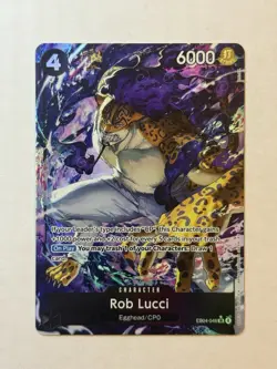 Bandai One Piece Card Game Rob Lucci EB04-048 EB-04 SR Alt Art Foil EN 6000 - Image 1