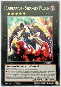 MACR-EN044 Raidraptor - Stranger Falcon - Rare 1st Edition Near Mint YuGiOh Card - Image 1