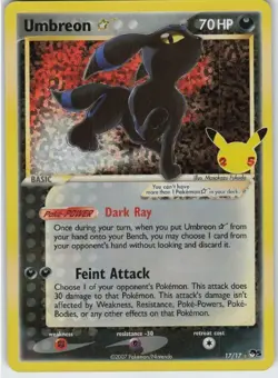 Umbreon Gold Star Holo Celebrations Classic Collection 17/17 Pokemon Card TCG NM - Image 1