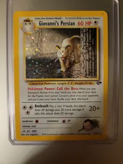 Giovanni's Persian Pokemon Holo 8/132 Gym Challenge Hologram Single Card Unused - Image 1