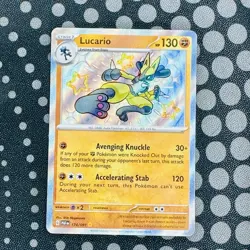 Pokemon TCG Lucario Scarlet & Violet Paldean Fates Holo Shiny Rare Card 174/091 - Image 1
