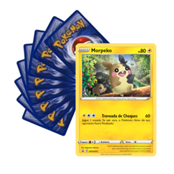 Kit Pokemon Portuguese - Morpeko Promo Holo SWSH012 + 10 Original Cards - Image 1