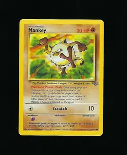 Mankey 55/64 - Pokemon Card Unlimited Edition Rare Non Holo Base Set 1999 - Image 1