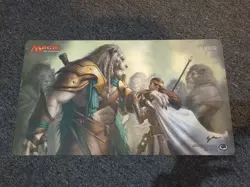 Eric Deschamps Signed Magic Mtg Solidarity Of Heroes Playmat Ajani Elspeth - Image 1