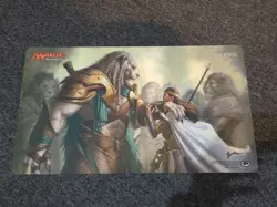 Eric Deschamps Signed Magic Mtg Solidarity Of Heroes Playmat Ajani Elspeth - Image 2