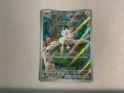 Pokemon TCG Mega Evolution Phantasmal Flames Meowth Full Art Holo 106/094 - Image 1