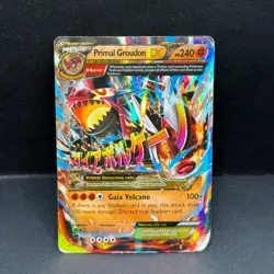 Pokemon Primal Groudon Mega EX Ultra Rare Full Art Holo XY Primal Clash 86/160 - Image 1