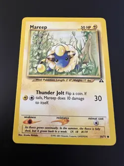 Mareep 58/65 Neo Discovery Unlimited 2001 Pokemon Card Common NM - Image 1