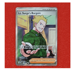 Pokemon Lt. Surge's Bargain 170/132 Me01 Ultra Rare Full Art Holo Trainer-Suppo… - Image 1
