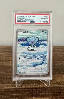 2025 Pokemon TCG Black Bolt Cubchoo EX IR #109/86 PSA 10! - Image 1